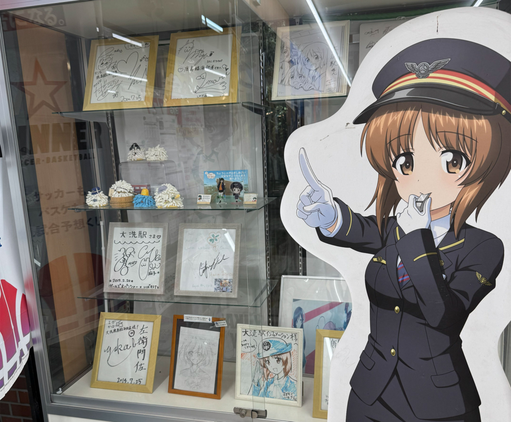 大洗駅舎内の展示
